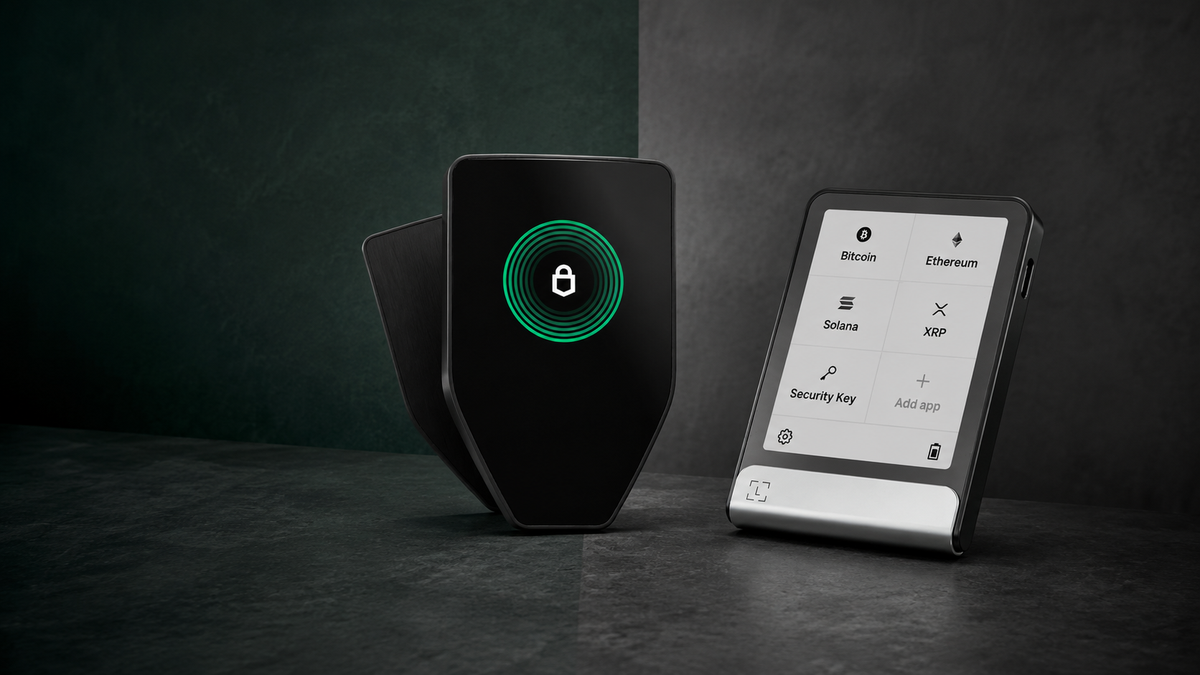 Trezor Safe 5 และ Ledger Flex สำหรับบทความเปรียบเทียบ Hardware Wallet