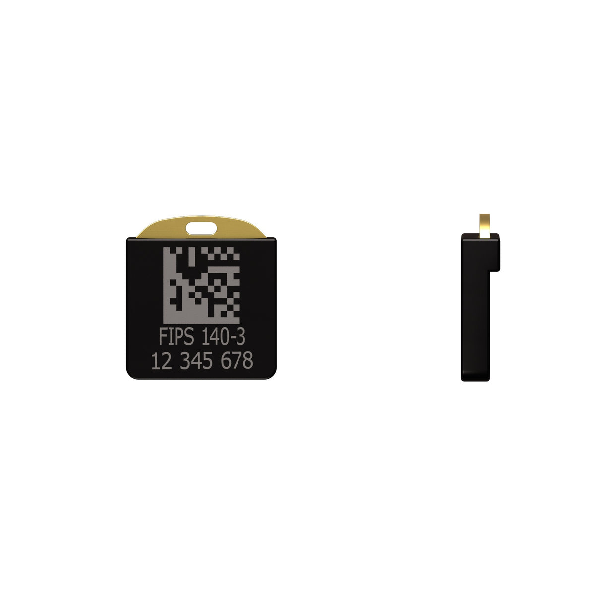 YubiKey 5 Nano FIPS, back and side printed with FIPS 140-3
