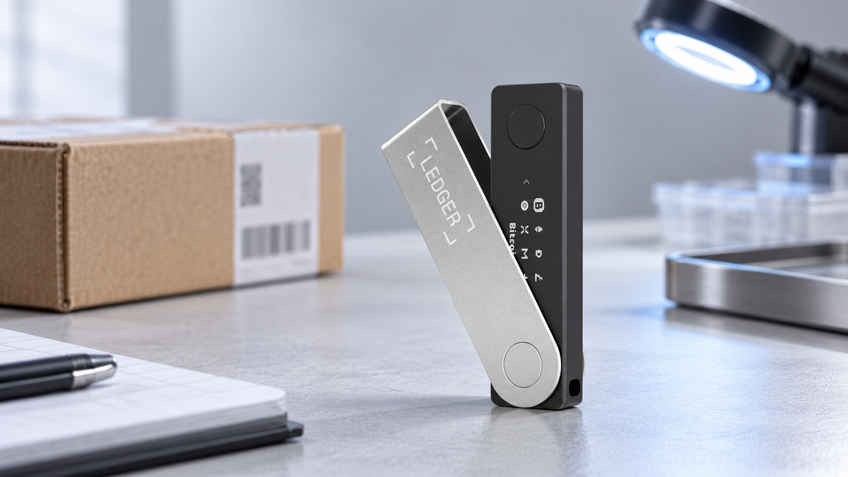 Ledger Nano X in a controlled distribution security inspection scene