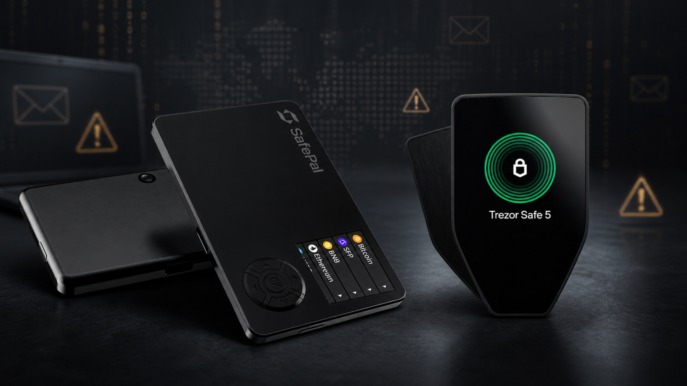 SafePal S1 Pro และ Trezor Safe 5 สำหรับบทความความปลอดภัย Hardware Wallet