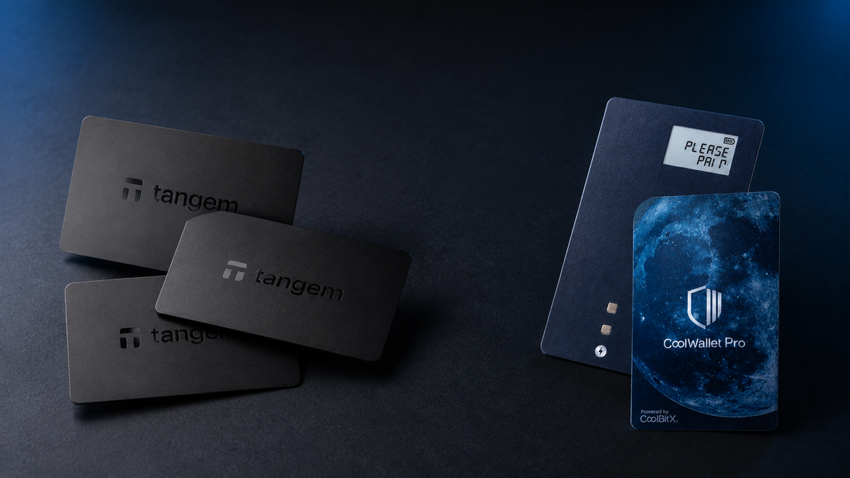 Tangem Wallet และ CoolWallet Pro สำหรับบทความเปรียบเทียบ Hardware Wallet แบบการ์ด