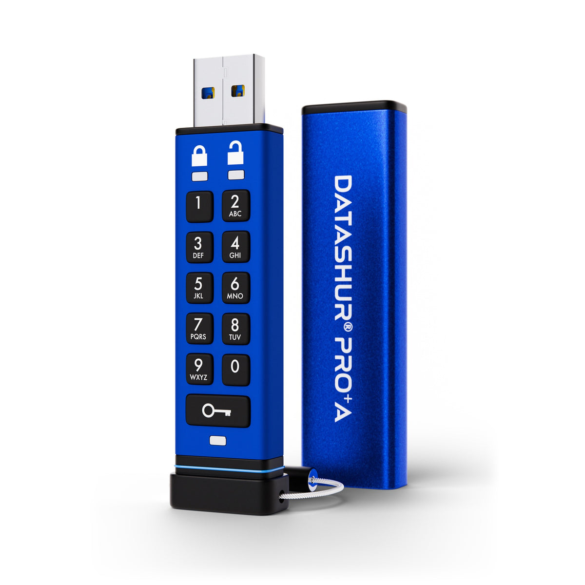 iStorage datAshur PRO+A ด้านหน้า วางคู่กับปลอก