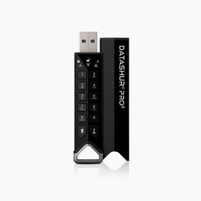 iStorage datAshur PRO2 มุมเอียง วางคู่กับปลอก