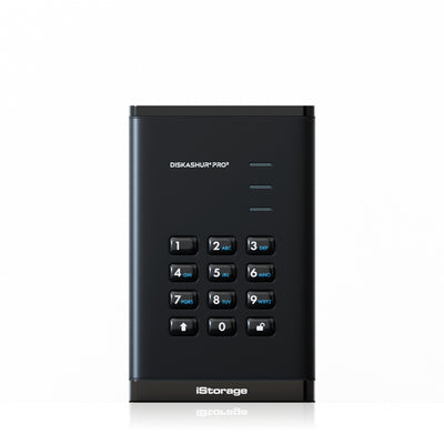 iStorage diskAshur PRO3 ด้านหน้า เห็นปุ่มกด PIN