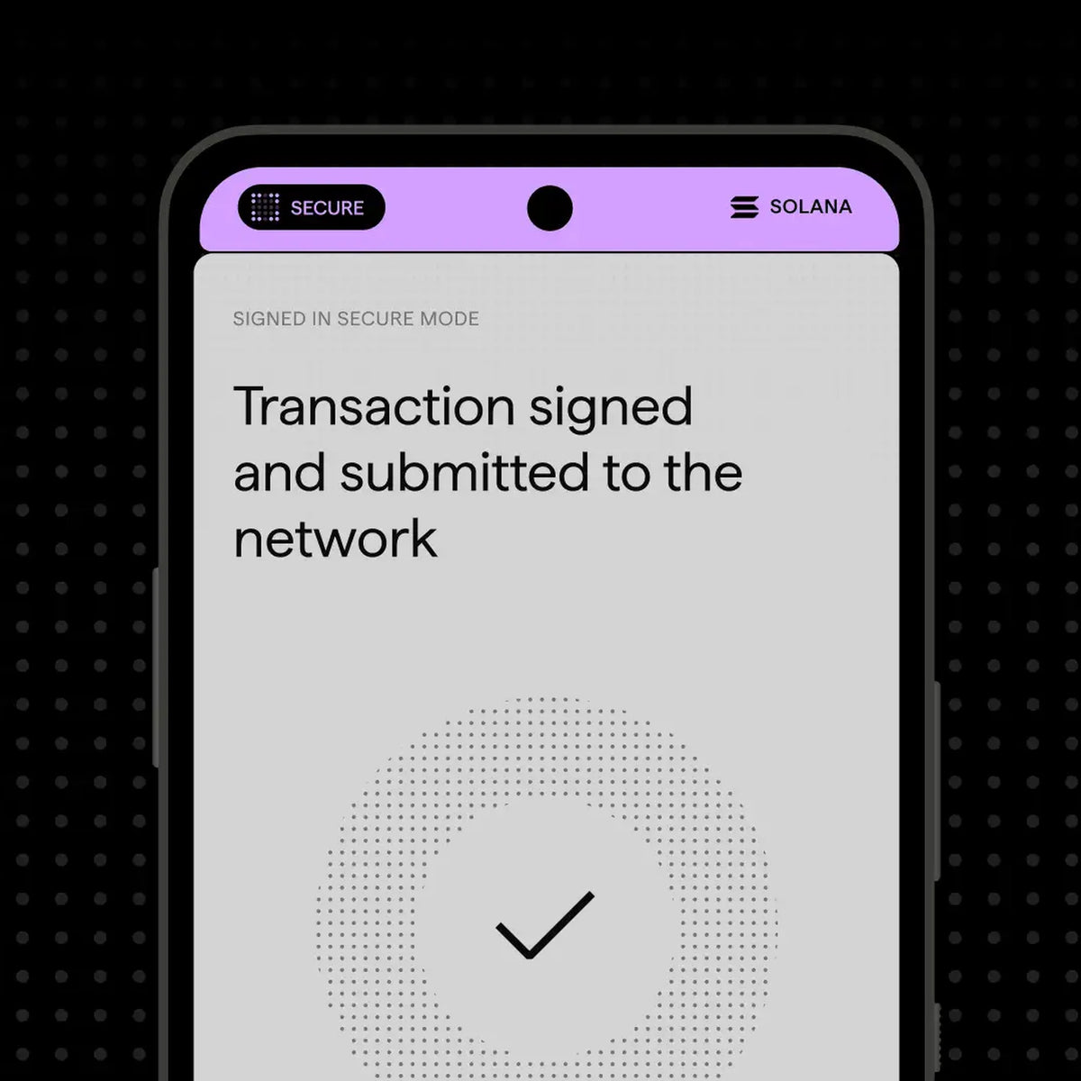Secure Screen ของ Ledger Atom ขณะยืนยันรายการ