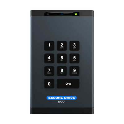 SecureData SecureDrive DUO ด้านหน้า เห็นปุ่มกดตัวเลข