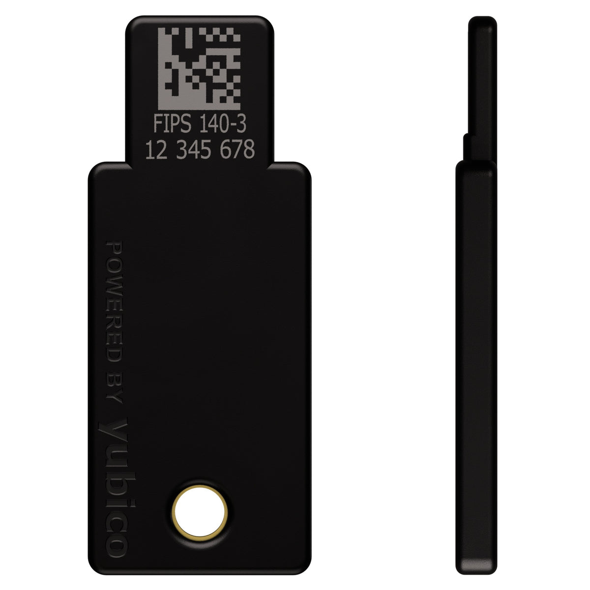 YubiKey 5 NFC FIPS, back and side printed with FIPS 140-3