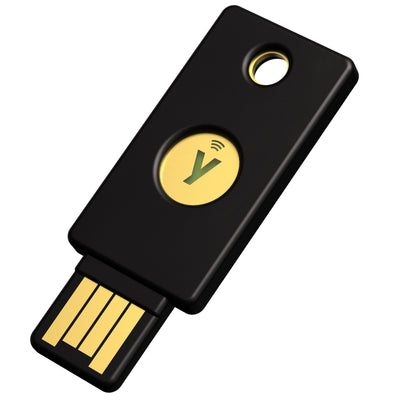 YubiKey 5 NFC FIPS security key, angled view