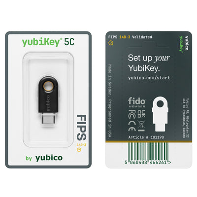 YubiKey 5C FIPS 零售包装正反面