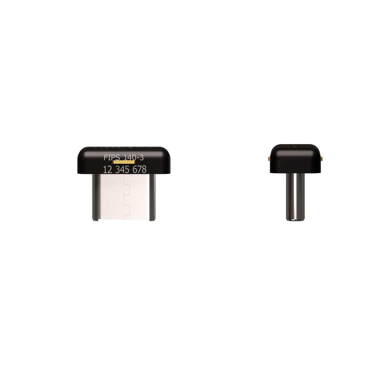 YubiKey 5C Nano FIPS 背面与侧面，印有 FIPS 140-3