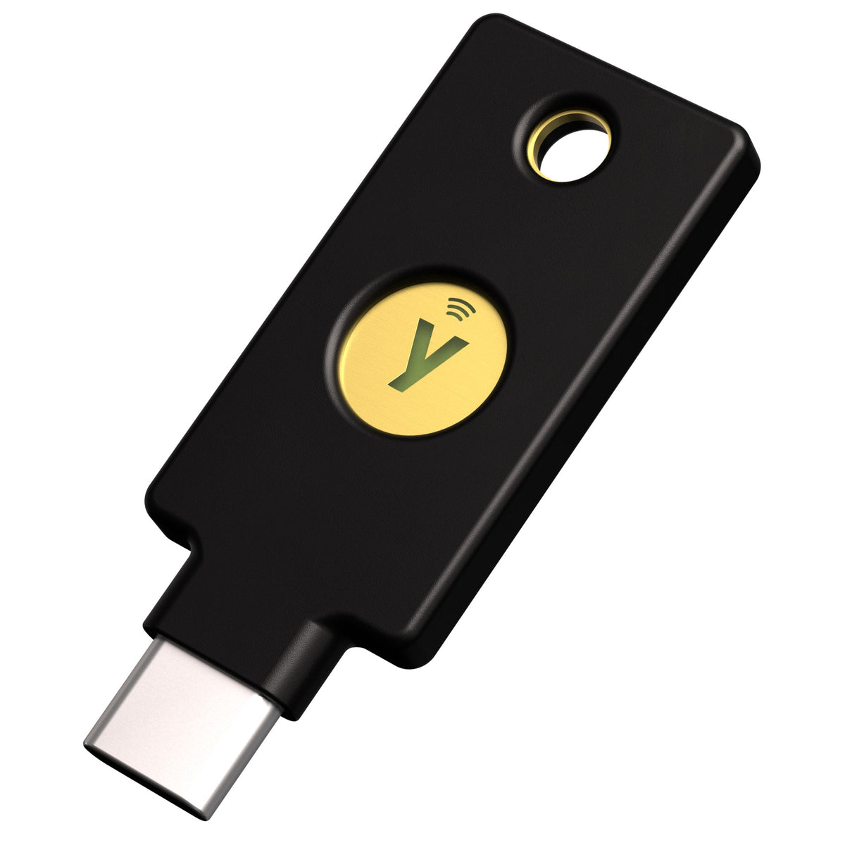 YubiKey 5C NFC FIPS security key, angled view